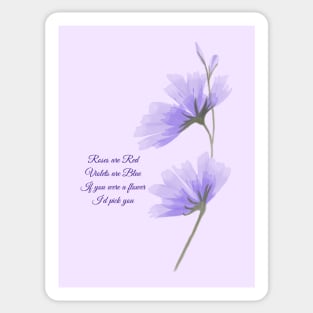 Valentines day violet flower design Sticker